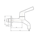 WINSTON WALL TAP (LEVER HANDLE) - AMERICAN STANDARD -  ( CHROME - WINSTON - 0x15 mm - 0inchX0.5inch )