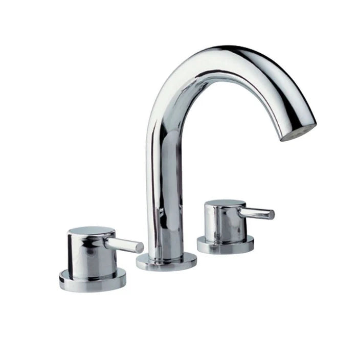 (PRUN)BATH TUB FILLER W/2 CONTROL COCKS & SPT  - JAQUAR FAUCETS -  ( CHROME - FLORENTINE - 0x15 mm - 0inchX0.6inch )
