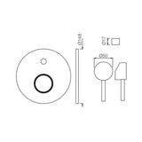 (PRUN)S.L.EXPOSED PARTS DIV KIT BUTTON ON TOP - JAQUAR FAUCETS -  ( CHROME - FLORENTINE - 0x15 mm - 0inchX0.5inch )
