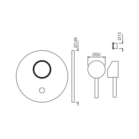 (PRUN)S.L.EXPOSED PARTS DIV KIT - JAQUAR FAUCETS -  ( CHROME - FLORENTINE - 0x15 mm - 0inchX0.5inch )