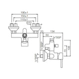 (PRUN)S.L WALL MXR CONN TO EXP PIPE SHWR-1213 - JAQUAR FAUCETS -  ( CHROME - FLORENTINE - 0x15 mm - 0inchX0.5inch )