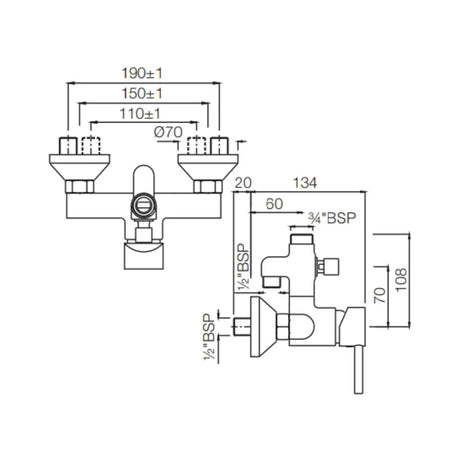(PRUN)S.L WALL MXR CONN TO EXP PIPE SHWR-1213 - JAQUAR FAUCETS -  ( CHROME - FLORENTINE - 0x15 mm - 0inchX0.5inch )