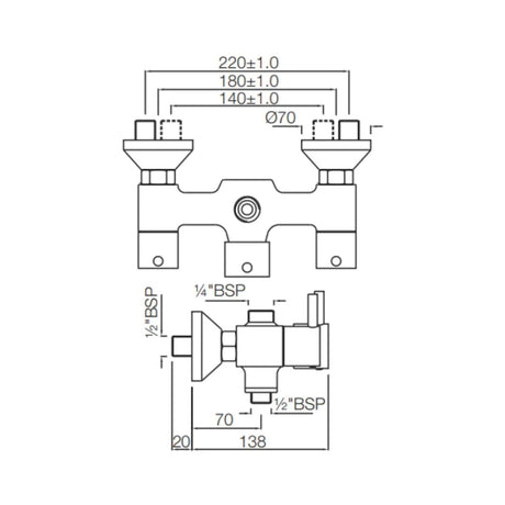 (PRUN)WALL MIXER W/O SPOUT W/PROV.O/H SHWR&TEL - JAQUAR FAUCETS -  ( CHROME - FLORENTINE - 0x15 mm - 0inchX0.5inch )