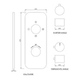 (PRUN)AQUAMAX EXPOSED PART KIT OF THERMOSTATIC SHOWER MIXER WITH 3-WAY DIVERTER W/O SLEEVE - JAQUAR FAUCETS -  ( CHROME - FLORENTINE - 0x20 mm - 0inchX0.75inch )