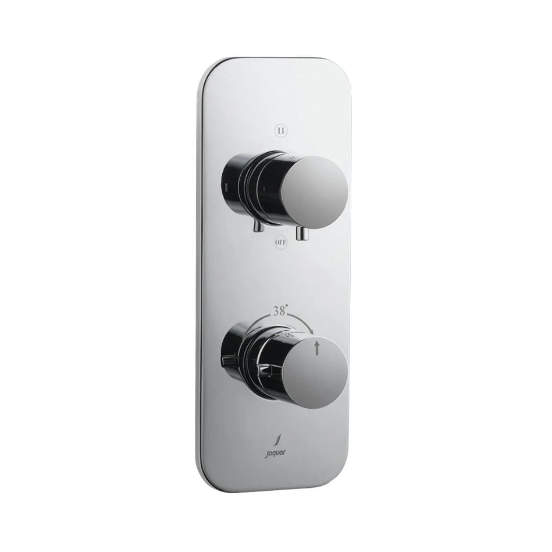 (PRUN)AQUAMAX EXPOSED PART KIT OF THERMOSTATIC SHOWER MIXER WITH 3-WAY DIVERTER W/O SLEEVE - JAQUAR FAUCETS -  ( CHROME - FLORENTINE - 0x20 mm - 0inchX0.75inch )