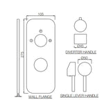 AQUAMAX EXPOSED PART KIT OF SINGLE LEVER SHOWER MIXER WITH 3-WAY DIVERTER AND SLEEVE (COMPATIBLE WITH ALD-783N) - JAQUAR FAUCETS -  ( POLISHED CHROME - FLORENTINE - 0x15 mm - 0inchX0.5inch )