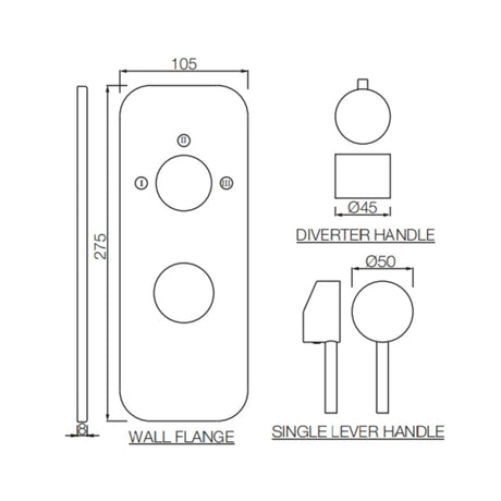 AQUAMAX EXPOSED PART KIT OF SINGLE LEVER SHOWER MIXER WITH 3-WAY DIVERTER AND SLEEVE (COMPATIBLE WITH ALD-783N) - JAQUAR FAUCETS -  ( POLISHED CHROME - FLORENTINE - 0x15 mm - 0inchX0.5inch )