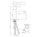 S.L. BASIN MIXER W/BRAIDED PIPES - JAQUAR FAUCETS -  ( CHROME - FONTE - 0x15 mm - 0inchX0.5inch )