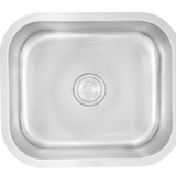 SS KITCHEN SINK 1.0 BOWL W/O DRAINBOARD (DEPTH 9INCH)WITH FA-07 WASTE COUPLING - FUTURA -  ( SATIN FINISH - UNDERMOUNT SERIES - 457x406 mm - 18inchX16inch )