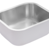 SS KITCHEN SINK 1.0 BOWL W/O DRAINBOARD (DEPTH 9INCH)WITH FA-07 WASTE COUPLING - FUTURA -  ( SATIN FINISH - UNDERMOUNT SERIES - 457x406 mm - 18inchX16inch )