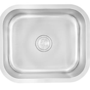 SS KITCHEN SINK 1.0 BOWL W/O DRAINBOARD (DEPTH 9INCH)WITH FA-07 WASTE COUPLING - FUTURA -  ( SATIN FINISH - UNDERMOUNT SERIES - 609x457 mm - 24.36inchX18inch )