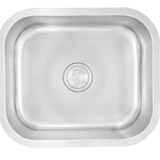 SS KITCHEN SINK 1.0 BOWL W/O DRAINBOARD (DEPTH 9INCH)WITH FA-07 WASTE COUPLING - FUTURA -  ( SATIN FINISH - UNDERMOUNT SERIES - 609x457 mm - 24.36inchX18inch )