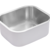 SS KITCHEN SINK 1.0 BOWL W/O DRAINBOARD (DEPTH 9INCH)WITH FA-07 WASTE COUPLING - FUTURA -  ( SATIN FINISH - UNDERMOUNT SERIES - 609x457 mm - 24.36inchX18inch )