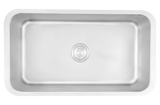 UMDERMOUNT SQUAR SS SINK (DEPTH 9INCH)WITH WASTE COUPLING - FUTURA -  ( SATIN FINISH - UNDERMOUNT SERIES - 780x450 mm - 31.2inchX18inch )