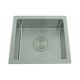 SS KITCHEN SINK 1.0 BOWL WITH DRAINBOARD (DEPTH 7INCH)WITH FA-07 WASTE COUPLING WITH PLUMBING KIT - FUTURA -  ( BRUSHED FINISH - HAND CARVED SERIES - 355x305 mm - 14.2inchX12.2inch )
