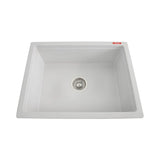 1.0 BOWL QUARTZ SINK WITH FA-05A WASTE COUPLING (DEPTH 8INCH)- FUTURA -  ( IVORY RED - QUARTZ SERIES - 609x457 mm - 24.36inchX18inch )
