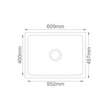1.0 BOWL QUARTZ SINK WITH FA-05A WASTE COUPLING (DEPTH 8INCH)- FUTURA -  ( IVORY RED - QUARTZ SERIES - 609x457 mm - 24.36inchX18inch )