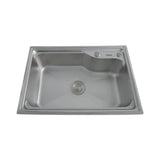 1.0 BOWL DESIGNER SINKS WITH FA-07IS LIQUID SOAP DISPENSER & FA-02 FAUCET (DEPTH 8INCH) - FUTURA -  ( PEARL -  - 650x440 mm - 26inchX17.6inch )
