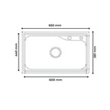 1.0 BOWL DESIGNER SINKS WITH FA-07IS LIQUID SOAP DISPENSER & FA-02 FAUCET (DEPTH 8INCH) - FUTURA -  ( PEARL -  - 650x440 mm - 26inchX17.6inch )