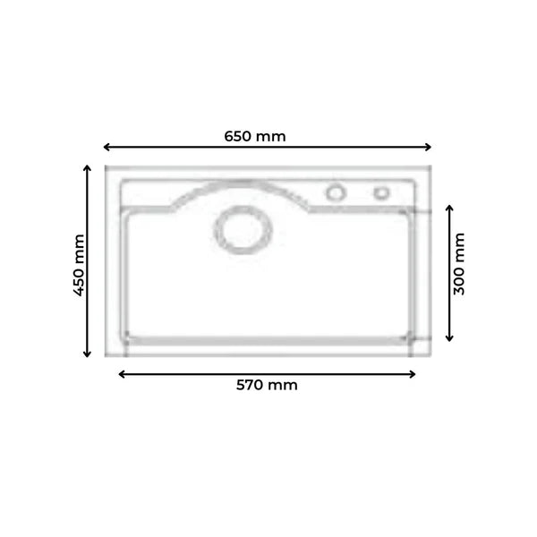 1.0 BOWL QUARTZ SINK WITH FA-04 LIQUID SOAP DISPENSER, FA-07 WASTE COUPLING & FA-02A QUARTZ FAUCET (DEPTH 9INCH) - FUTURA -  ( LIGHT GREY -  - 680x450 mm - 27.2inchX18inch )