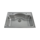 1.0 BOWL SS KITCHEN SINK WITH FA-02 FAUCET , FA-04  SOAP DESPENSER WITH PLUMBING KIT (DEPTH 8)- FUTURA -  ( PEARL - DESIGNER SINK - 686x445 mm - 27.44inchX18inch )