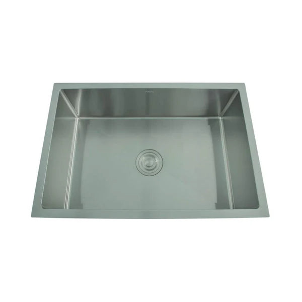 1.0 BOWL SS KITCHEN SINK WITH FA-07 WASTE COUPLING KIT (DEPTH 9INCH)- FUTURA -  ( BRUSHED FINISH - HAND CARVED SERIES - 686x457 mm - 27inchX18inch )