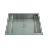 1.0 BOWL SS KITCHEN SINK WITH FA-07 WASTE COUPLING KIT (DEPTH 9INCH)- FUTURA -  ( BRUSHED FINISH - HAND CARVED SERIES - 686x457 mm - 27inchX18inch )