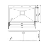 1.0 BOWL SS SINK WITH FA-02IS FAUCET, FA-07IS LIQUID SOAP DISPENSER , FA-08IS COLANDER BASKET , FA-09IS CHOPPING BOARD & FA-15IS SQUARE WASTE COUPLING W/AUTO DRAINER & OVERFLOW (DEPTH 9)- FUTURA -  ( STAINLESS STEEL - INTELLIGENT SINK - 675x450 mm - 27inc