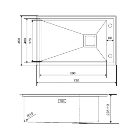 1.0 BOWL SS SINK (DEPTH 9INCH) WITH FA-01IS FAUCET, FA-08IS COLANDER BASKET, FA-09IS CHOPPING BOARD & FA-15IS SQUARE WASTE COUPLING W/AUTO DRAINER KIT & OVERFLOW. - FUTURA -  (  - INTELLIGENT SINK - 700x450 mm - 28inchX18inch )