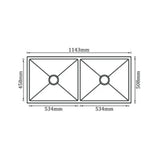 SS KITCHEN SINK 2.0 BOWL W/O DRAINBOARD (DEPTH 9INCH)WITH FA-07 WASTE COUPLING & PLUMBING KIT - FUTURA -  ( BRUSHED FINISH - HAND CARVED SERIES - 1143x508 mm - 45inchX20.32inch )