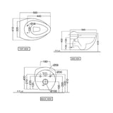 (PRUN)WALL HUNG WC W/SEAT COVER ( BOLT DISTANCE 7INCH)- JAQUAR SWARE - ( - - 0x0 mm - 0inchX0inch )