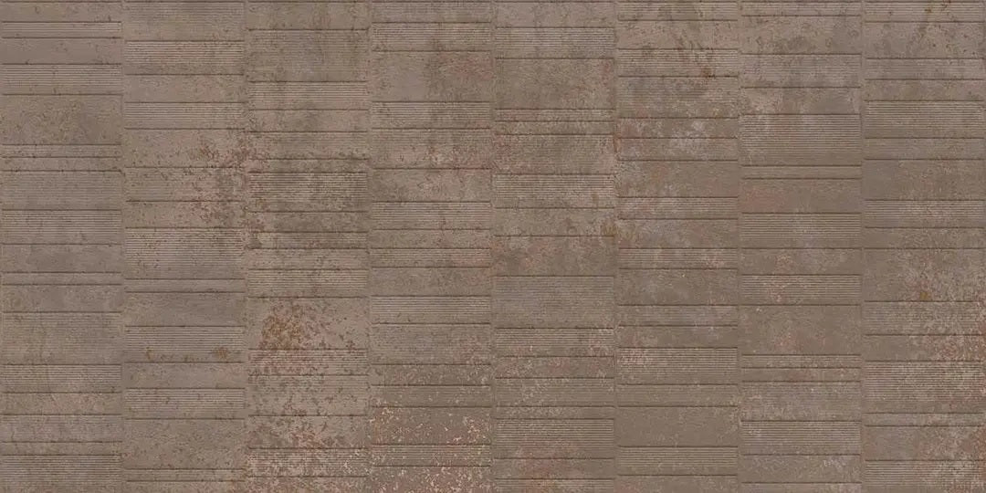 GROOVE IRON COFFEE MATT TEXTURE - SIMPOLO-TILES- (  - IMPATTO MATT - 1198x598 mm - 48inchX24inch )