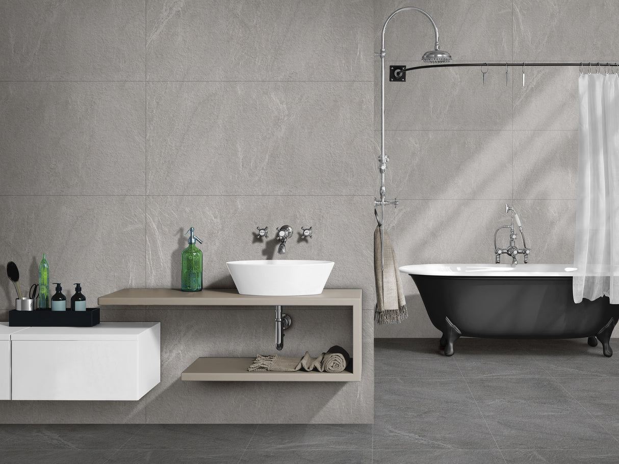 NAUTICA GRIS - INDIAN TILES -  (  - MIORCA-RUSTIC - 1200x600x8 mm - 48inchX24inchX0.3inch )