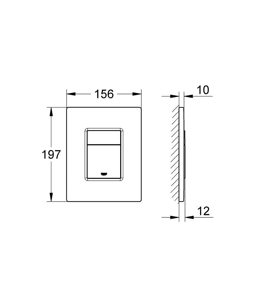 SKATE COSMOPOLITAN FLUSH PLATE - GROHE - (ALPINE WHITE - G5 - SKATE COSMOPOLITAN - 0x0 mm - 0inchX0inch)