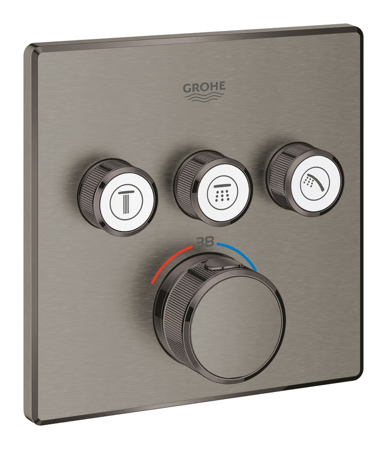GROHTHERM SMARTCONTROL THERMOSTAT FOR CONCEALED INSTALLATION WITH 3 VALVES - GROHE - (BRUSHED HARD GRAPHITE - G5 - GROHTHERM - 0x15 mm - 0inchX0.5inch)