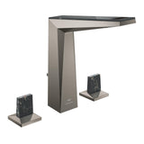 ALLURE BRILLIANT THREE-HOLE BASIN MIXER WITH BAIDED PIPES L-SIZE BLACK CAESARSTONE TRAPEZE HANDLES - GROHE - (BRUSHED HARD GRAPHITE - G5-ALLURE BRILLIANT - 0x15 mm -  0inchX0.5inch)