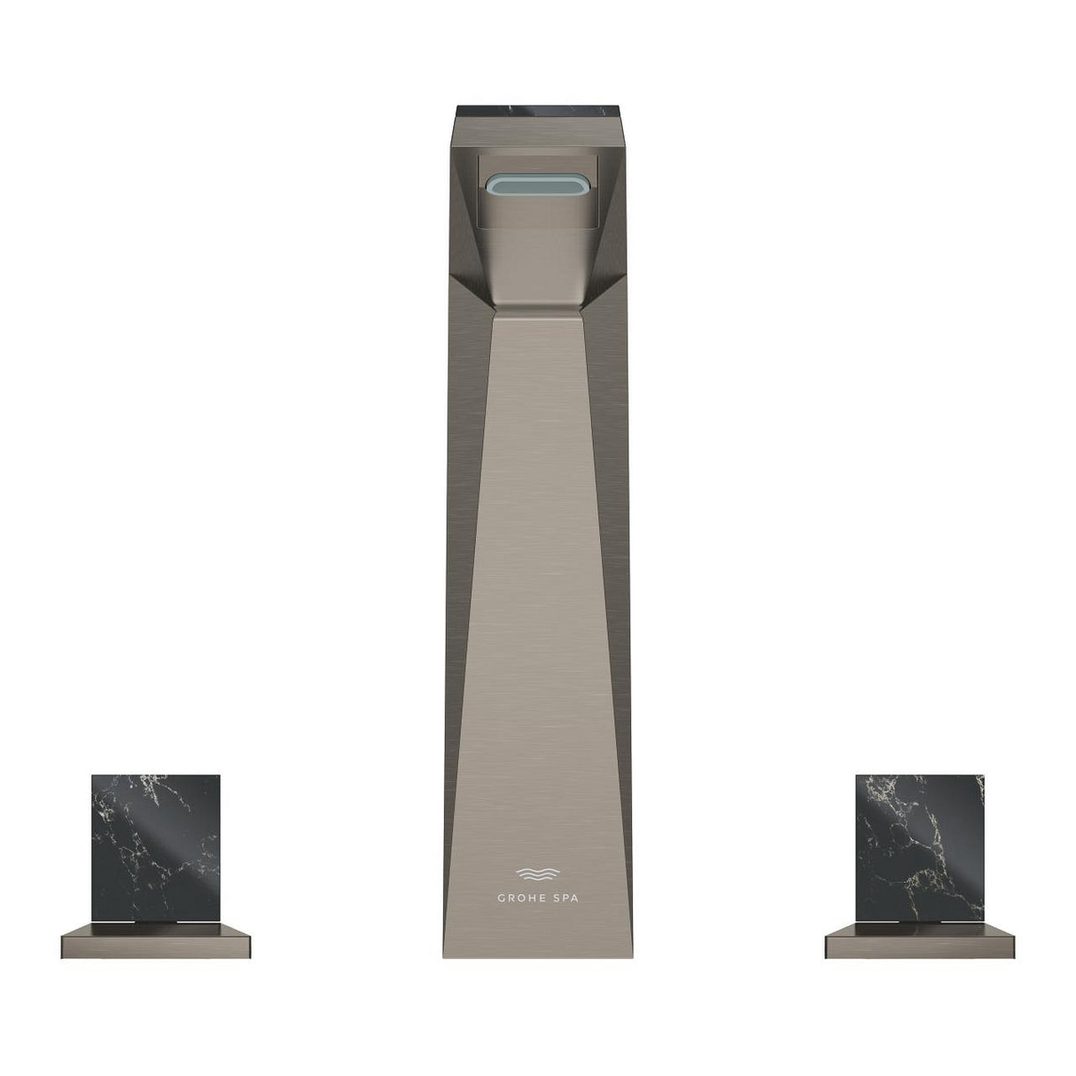 ALLURE BRILLIANT THREE-HOLE BASIN MIXER WITH BAIDED PIPES L-SIZE BLACK CAESARSTONE TRAPEZE HANDLES - GROHE - (BRUSHED HARD GRAPHITE - G5-ALLURE BRILLIANT - 0x15 mm -  0inchX0.5inch)