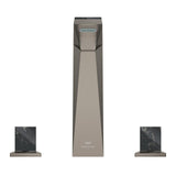 ALLURE BRILLIANT THREE-HOLE BASIN MIXER WITH BAIDED PIPES L-SIZE BLACK CAESARSTONE TRAPEZE HANDLES - GROHE - (BRUSHED HARD GRAPHITE - G5-ALLURE BRILLIANT - 0x15 mm -  0inchX0.5inch)
