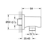 RAINSHOWER SHOWER OUTLET ELBOW 1/2 INCH- GROHE - (BRUSHED HARD GRAPHITE - RAINSHOWER - 0x15 mm -  0inchX0.5inch)