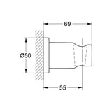 RAINSHOWER WALL SHOWER HOLDER - GROHE - (BRUSHED HARD GRAPHITE - G5 - RAINSHOWER - 0x0 mm - 0inchX0inch)