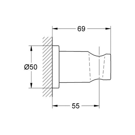 RAINSHOWER WALL SHOWER HOLDER - GROHE - (BRUSHED HARD GRAPHITE - G5 - RAINSHOWER - 0x0 mm - 0inchX0inch)