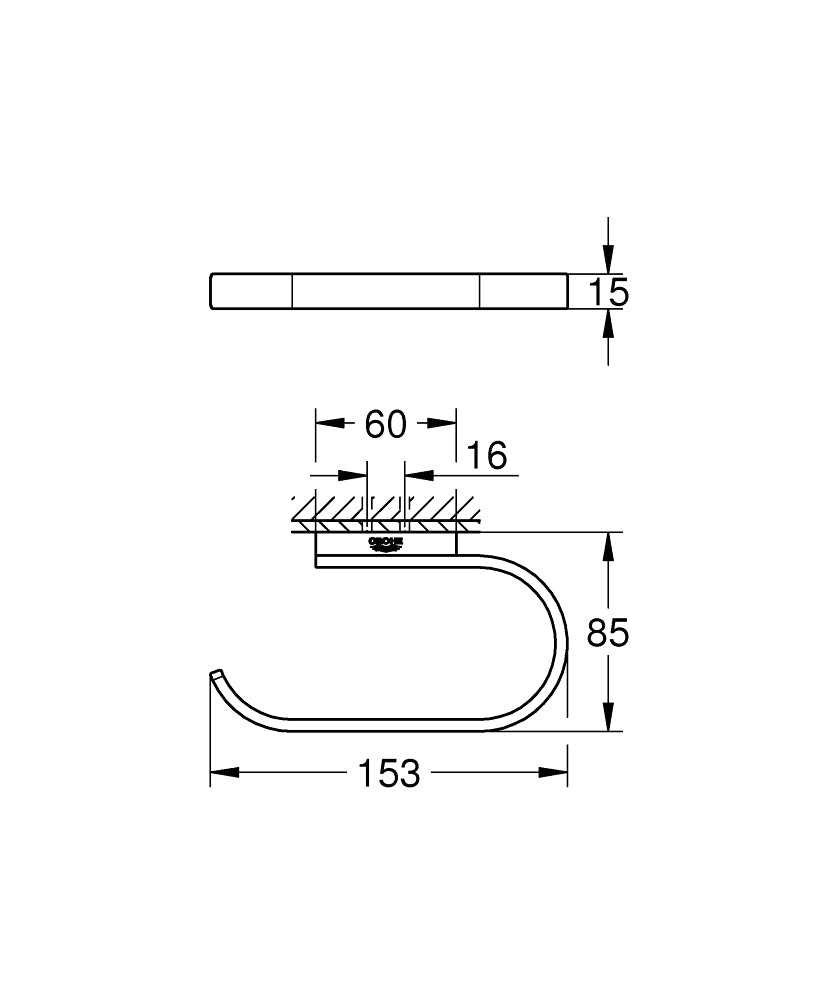SELECTION PAPER HOLDER W/O COVER - GROHE - (BRUSHED COOL SUNRISE - G4 - SELECTION - 0x0 mm - 0inchX0inch)