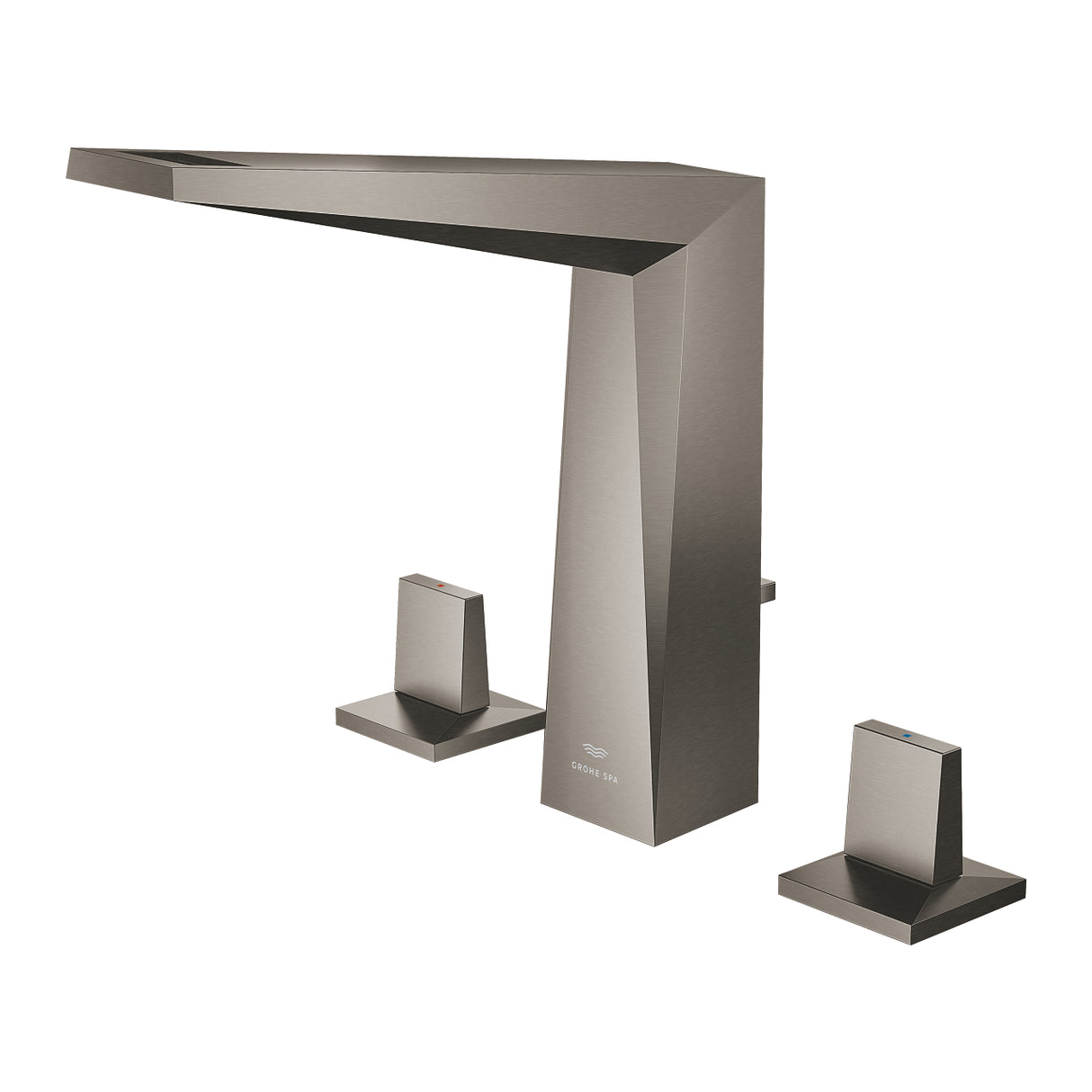 ALLURE BRILLIANT THREE-HOLE BASIN MIXER WITH BAIDED PIPES L-SIZE - GROHE - (BRUSHED HARD GRAPHITE - G5-ALLURE BRILLIANT - 0x15 mm -  0inchX0.5inch)