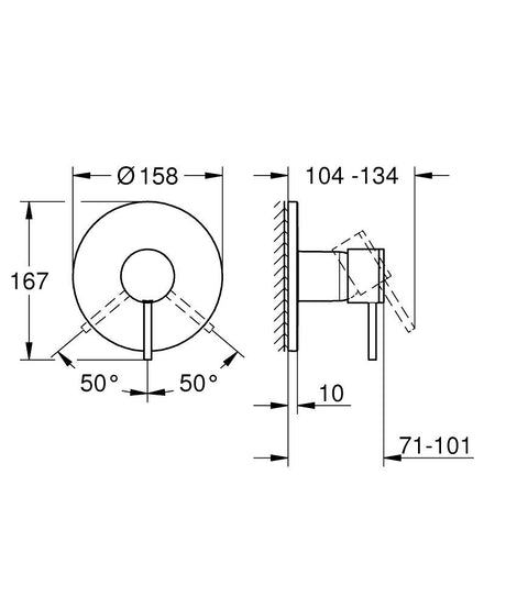 ATRIO SINGLE-LEVER SHOWER MIXER TRIM - GROHE - (BRUSHED COOL SUNRISE - G5 - ATRIO NEW CLASSIC - 0x15 mm -  0inchX0.5inch)