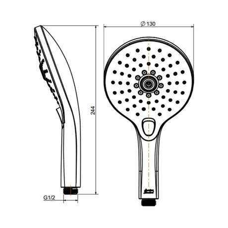 RAINCLICK 130 ROUND 3F HAND SHOWER - AMERICAN STANDARD -  ( WARM SUNSET - RAINCLICK - 0x15 mm - 0inchX0.5inch )
