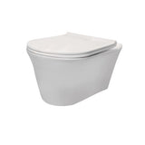 RIMLESS WALL MOUNTED EVITA WC W/SLIM UF SEAT COVER - HINDWARE -  ( STAR WHITE - EVITA - 550x360 mm - 22inchX14.4inch )