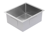 1.0 BOWL SS SINK WITH FA-07 WASTE COUPLING (DEPTH 9INCH)- FUTURA -  ( BRUSHED FINISH - HAND CARVED SERIES - 460x405 mm - 18inchX16.2inch )