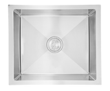 1.0 BOWL SS SINK WITH FA-07 WASTE COUPLING (DEPTH 9INCH)- FUTURA -  ( BRUSHED FINISH - HAND CARVED SERIES - 460x405 mm - 18inchX16.2inch )
