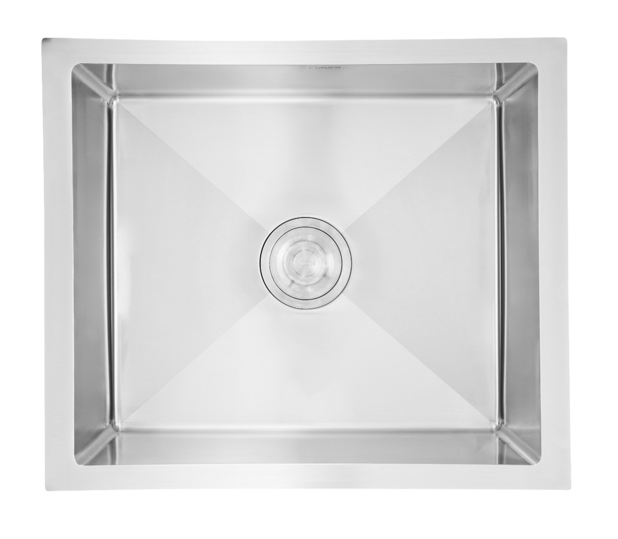 1.0 BOWL SS SINK WITH FA-07 WASTE COUPLING (DEPTH 9INCH)- FUTURA -  ( BRUSHED FINISH - HAND CARVED SERIES - 533x457 mm - 21inchX18inch )