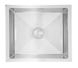 1.0 BOWL SS SINK WITH FA-07 WASTE COUPLING (DEPTH 9INCH)- FUTURA -  ( BRUSHED FINISH - HAND CARVED SERIES - 533x457 mm - 21inchX18inch )